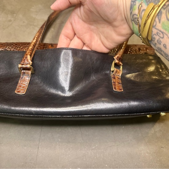 Brahmin Vintage Tuscany Collection Croc Embossed Leather Satchel/Handbag - Picture 5 of 9
